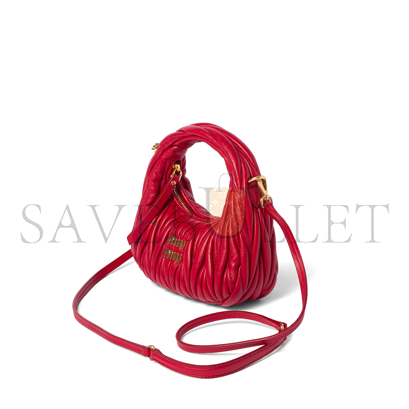 M1v M1v wander matelassÉ nappa leather hobo mini bag 5bp078 (17.5*14*5.5cm)